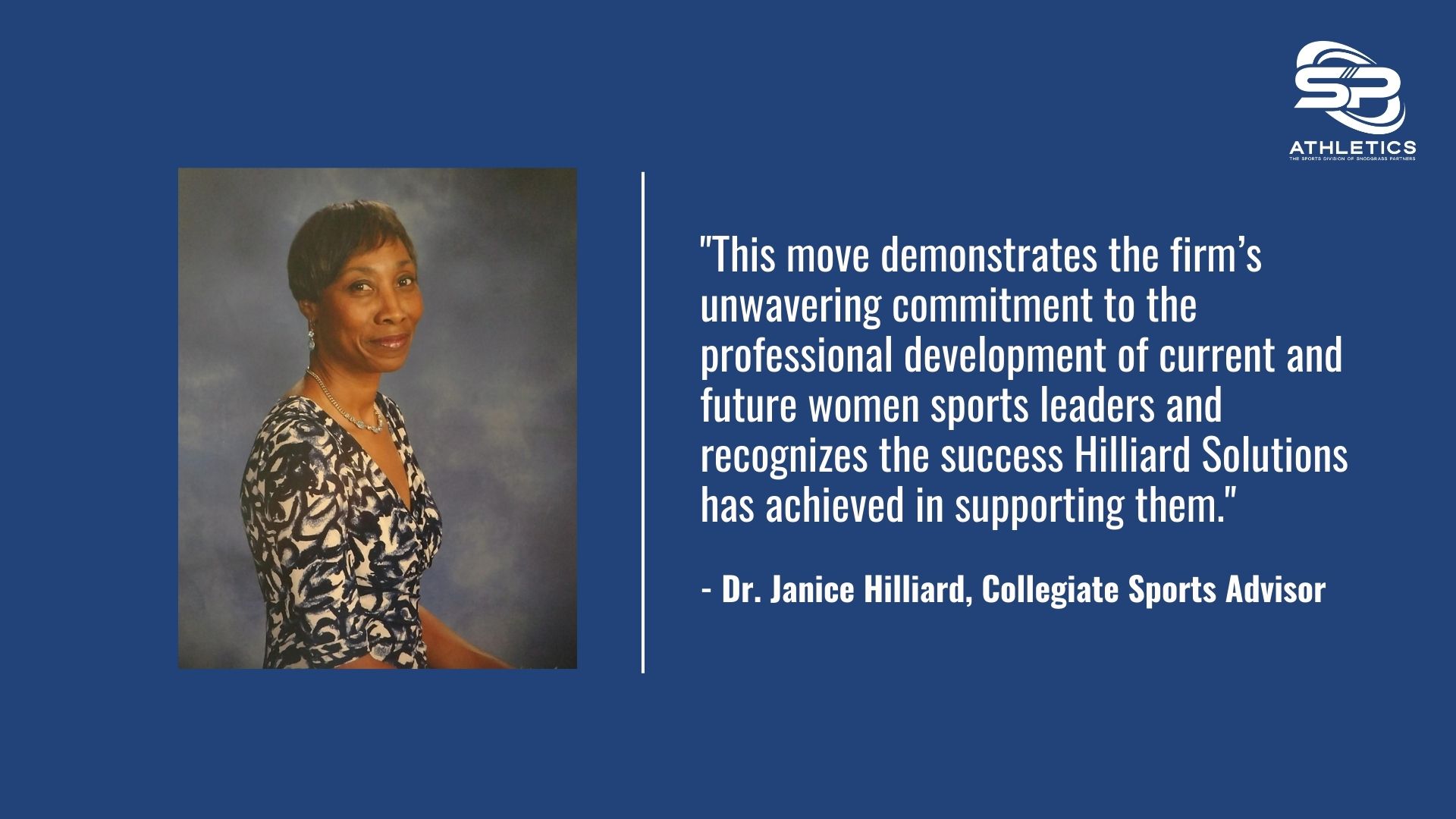 NEWS: Dr. Janice Hilliard Joins SP Athletics as Collegiate Sports Advisor